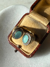 Load image into Gallery viewer, Chrysoprase &amp; Lab Created Diamond Gold Vermeil Chunky Ring Size 7.25
