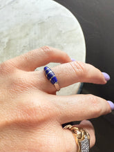Load image into Gallery viewer, Lapis Inlay Sterling Silver Ring Size 8.75
