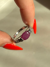 Load image into Gallery viewer, y2k Ruby Sterling Silver Ring Size 7.25
