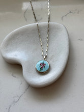 Load image into Gallery viewer, Vintage Enamel Floral Sterling Silver Locket Necklace
