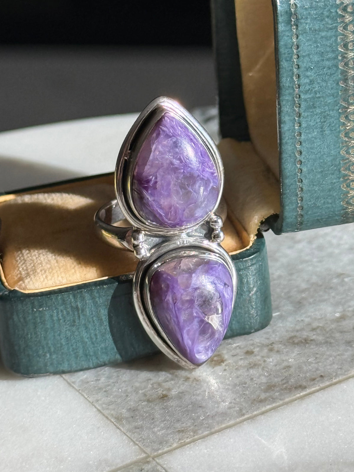 Purple Kunzite Sterling Silver Ring Size 6.25