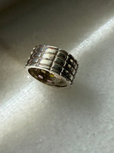 Load image into Gallery viewer, Pastel Glass Sterling Silver Wide Ring Size 6.75

