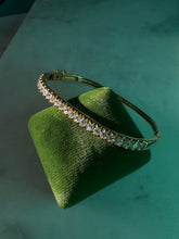 Load image into Gallery viewer, Gold Vermeil CZ Bangle Bracelet 7”
