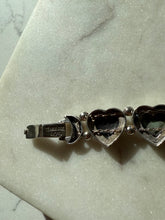 Load image into Gallery viewer, Vintage Sterling Silver Heart Bracelet 7.5”
