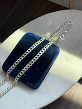 Load image into Gallery viewer, Italian Solid Sterling Silver Beveled Edge Cuban Link Chain 22”
