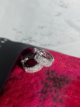 Load image into Gallery viewer, Diamond 10k White Gold Clicker Hoop Earrings
