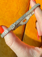 Load image into Gallery viewer, Art Deco Sterling Filigree Bracelet 7.25”
