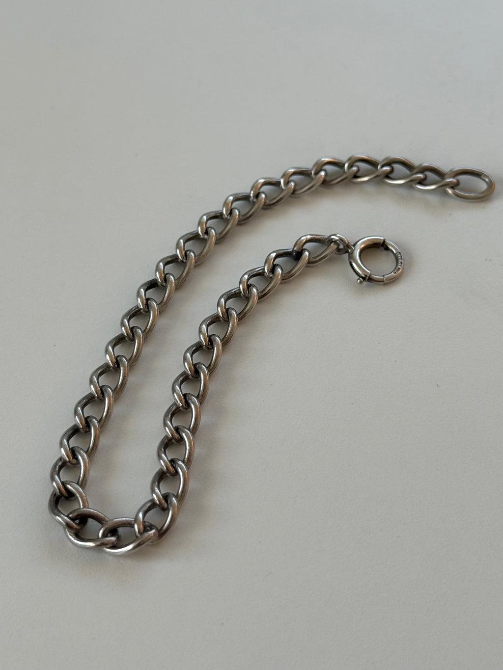 Vintage Sterling Silver Curb Bracelet 7”