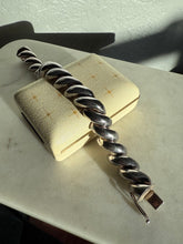 Load image into Gallery viewer, Chunky Italian Vintage San Marco Croissant Link Sterling Silver Bracelet 7.25”
