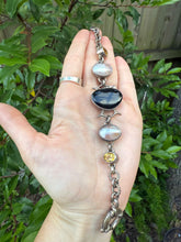 Load image into Gallery viewer, Black Onyx Pearl Citrine Sterling Silver Sailor Clasp Bracelet 7”-7.5”
