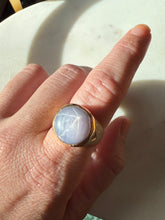 Load image into Gallery viewer, Star Sapphire &amp; Diamond 14k Yellow Gold Ring Size 8
