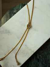 Load image into Gallery viewer, Goldette Goldtone Faux Turquoise Lariat Necklace 18”
