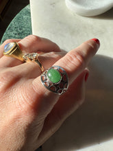 Load image into Gallery viewer, Green Sterling Silver Ring Size 10.5
