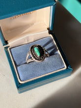Load image into Gallery viewer, Vintage Turquoise Sterling Silver Ring Size 10.25
