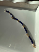 Load image into Gallery viewer, Lapis 14k Yellow Gold Bracelet 7.25”

