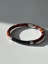 Load image into Gallery viewer, Italian Enamel Sterling Silver Hinged Bangle
