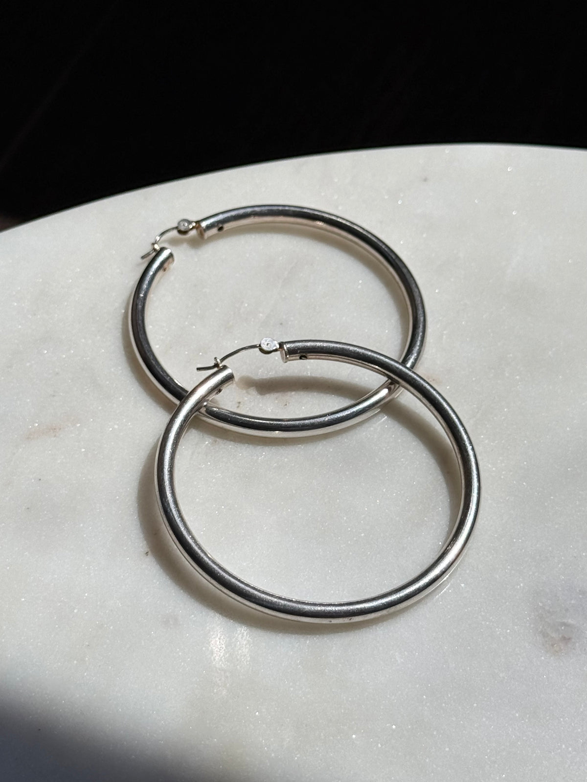 Large Sterling Silver Tubular Hoops