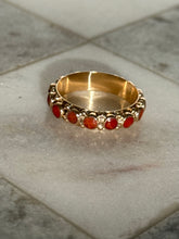 Load image into Gallery viewer, Antique 14k Gold Coral Eternity Band Ring
