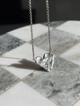 Load image into Gallery viewer, Artist Signed Sterling Silver Heart Necklace 22.5”
