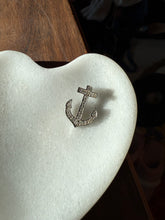 Load image into Gallery viewer, Vintage Sterling Silver CZ Anchor Pendant
