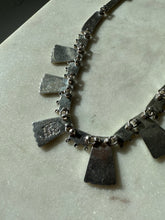 Load image into Gallery viewer, Vintage Modernist Era Mexican Crushed Turquoise Inlay Solid Sterling Silver Collar Necklace
