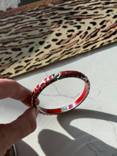 Load image into Gallery viewer, Angelique de Paris Red Resin &amp; Sterling Silver Bangle Bracelet
