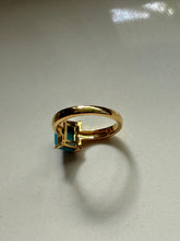 Load image into Gallery viewer, Faux Turquoise Gold Vermeil Ring Size 7
