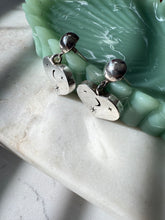Load image into Gallery viewer, Vintage Celestial Heart Sterling Silver Push Back Earrings
