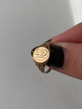 Load image into Gallery viewer, Antique Engraved 10k Gold Signet Ring
