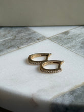 Load image into Gallery viewer, Vintage BH 14k Yellow Gold Dangle Hoop Earrings
