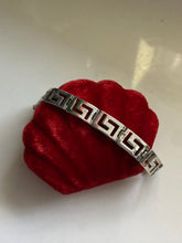 Load image into Gallery viewer, Greek Key Link Vintage Solid Sterling Silver Bracelet
