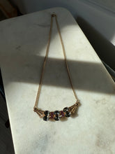 Load image into Gallery viewer, Vintage 1/20 12k Gold Filled Green &amp; Pink Glass Stone Necklace 16”
