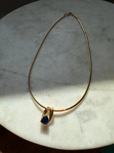 Load image into Gallery viewer, Blue Gemstone Gold Vermeil Necklace 18”

