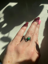 Load image into Gallery viewer, Malachite Sterling Silver Engraved Ring
