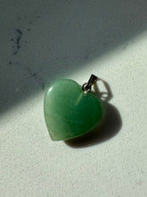 Load image into Gallery viewer, Vintage Jade Sterling Heart Charm
