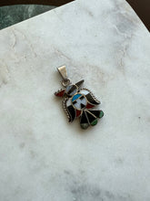 Load image into Gallery viewer, Mexico Zuni Inlay Sterling Silver Pendant
