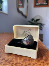 Load image into Gallery viewer, Hammered Marcasite Sterling Silver Dome Ring
