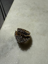Load image into Gallery viewer, Iced Out Chunky Gold Vermeil Ring Size 5
