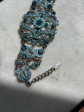 Load image into Gallery viewer, Blue Silver Plated Costume Bracelet 7”-7.75”
