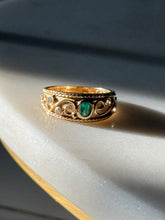 Load image into Gallery viewer, Vintage 10k Yellow Gold Emerald &amp; Diamond Ring Size 6.75
