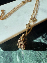 Load image into Gallery viewer, Vintage Gold Plated Snake Cabochon Fang Necklace
