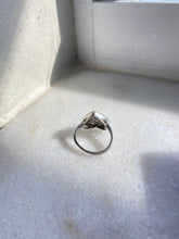 Load image into Gallery viewer, Vintage Sterling Silver Flooded CZ Heart Ring
