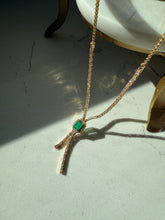 Load image into Gallery viewer, Italian Vintage 14k Yellow Gold 2.0ctw Natural Diamond &amp; Emerald Necklace

