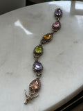 Multicolor Glass Sterling Silver Bracelet