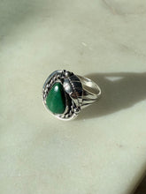 Load image into Gallery viewer, Vintage Turquoise Sterling Silver Ring Size 6.75
