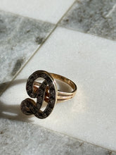 Load image into Gallery viewer, Large ‘D’ Initial Diamond 14k Gold Ring
