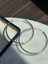 Load image into Gallery viewer, Extra Large Thin Sterling Silver Hoops
