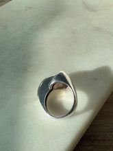 Load image into Gallery viewer, Modernist Sterling Silver &amp; 14k Yellow Gold Ring Size 7

