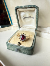 Load image into Gallery viewer, Natural Ruby &amp; Diamond 14k Yellow Gold Ring Size 5
