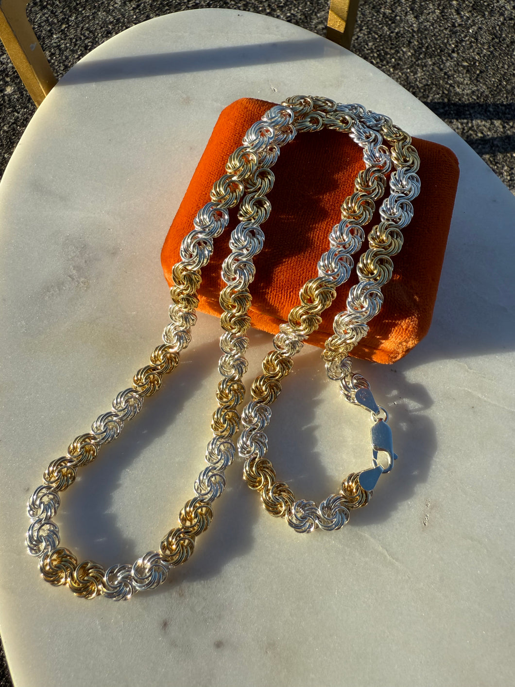 Milor Italy Two-Toned Sterling Gold Vermeil Chain 24”